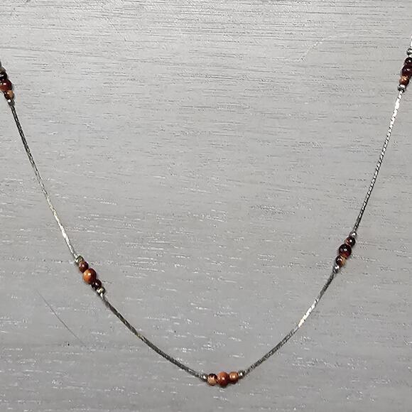 Jewelry - Vintage Y2K Boho Style Station Necklace, Dainty Silver Tone Layering Chain